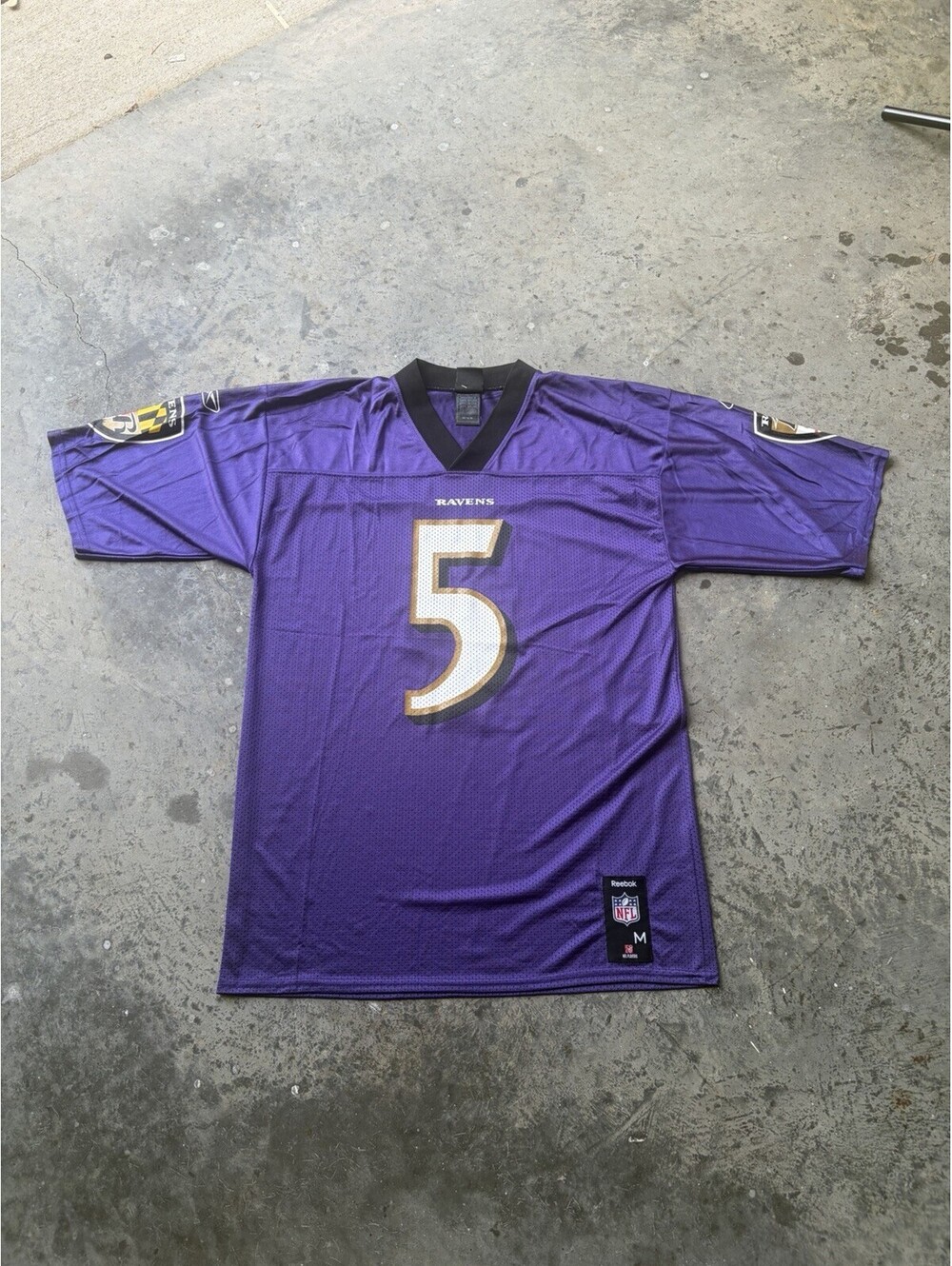 Baltimore Ravens Jersey Mens Medium Purple NFL Football Reebok Joe Flacco 5